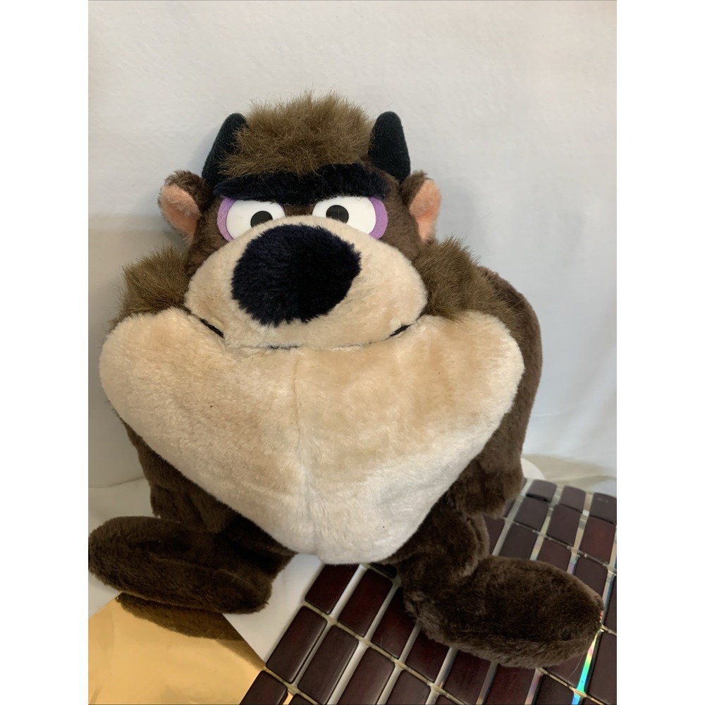 Vintage Taz Manian Tasmanian Devil Looney Tunes 1971 Mighty Star 12" D3 Plush‎